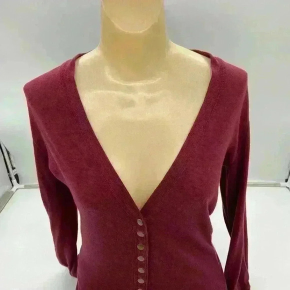 Color Story Women’s Cardigan Burgundy Size Medium - Picture 3 of 11
